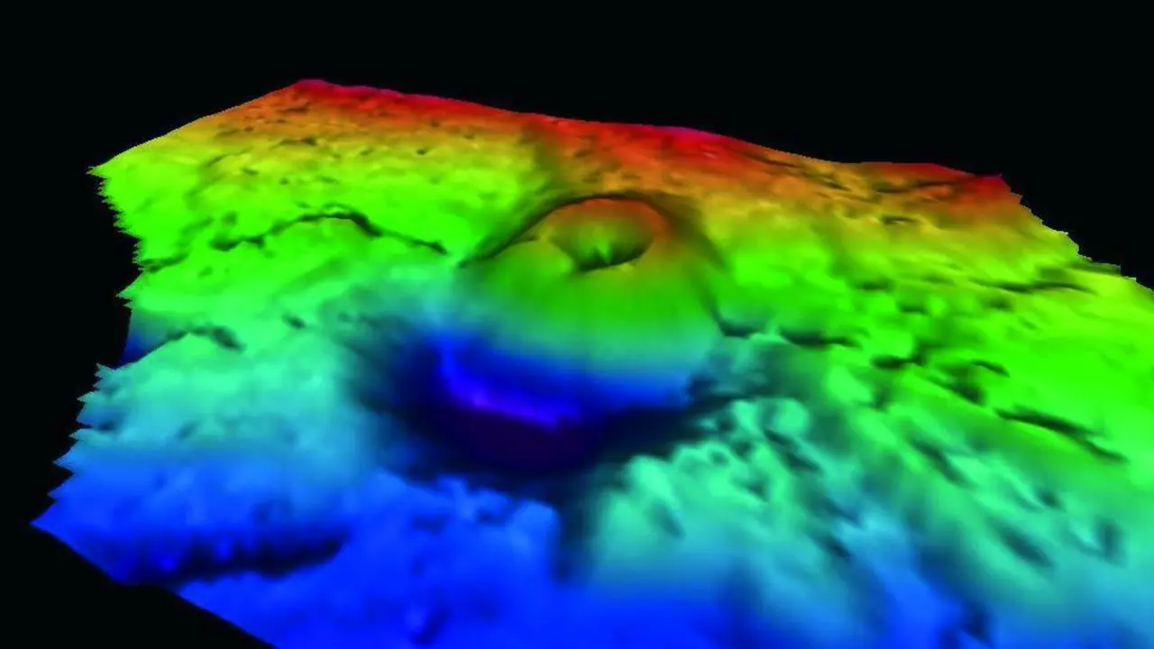 Modelo 3D del volc&aacute;n de fango Henriet. -   IEO