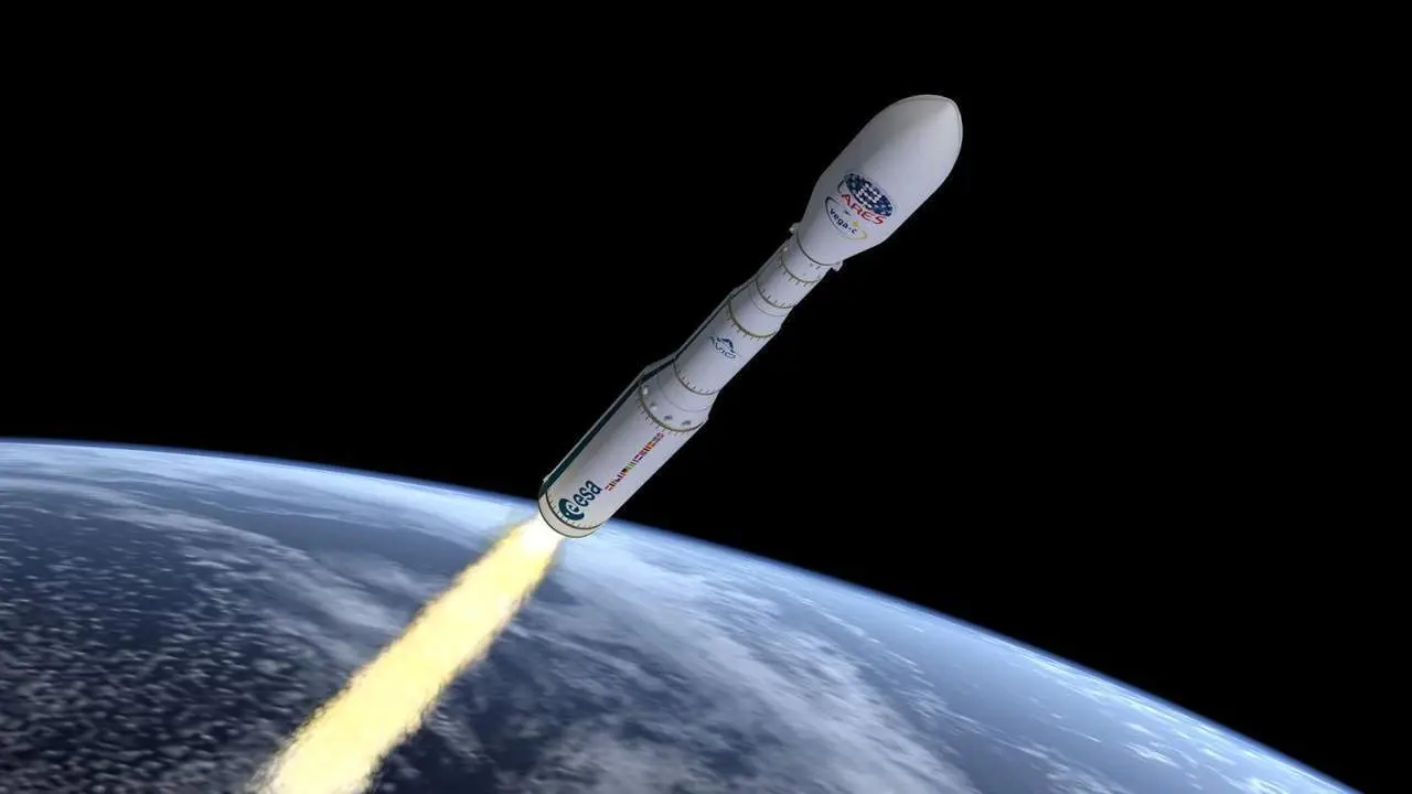 Una representaci&oacute;n del cohete Vega C.  - esa.int