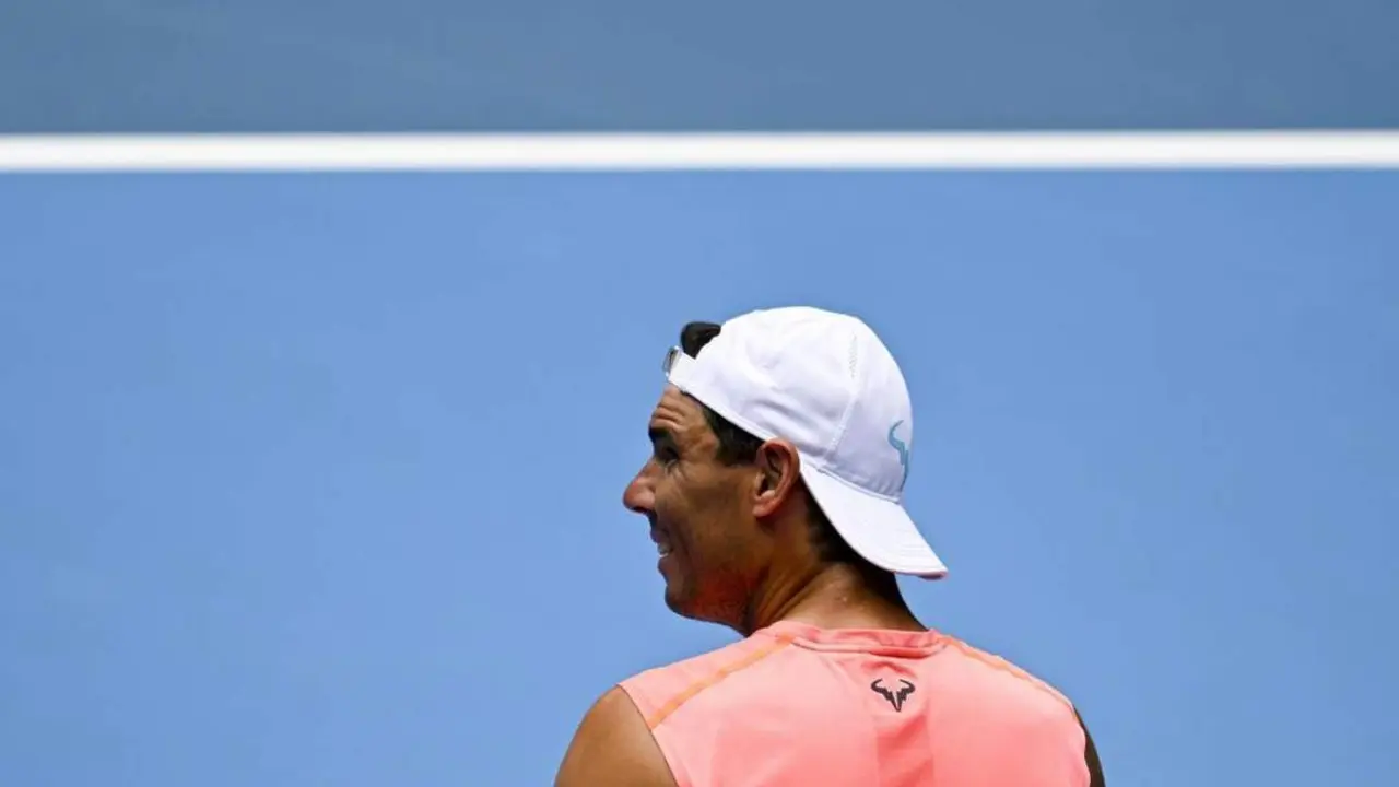 Rafa Nadal entrenando. - EFE