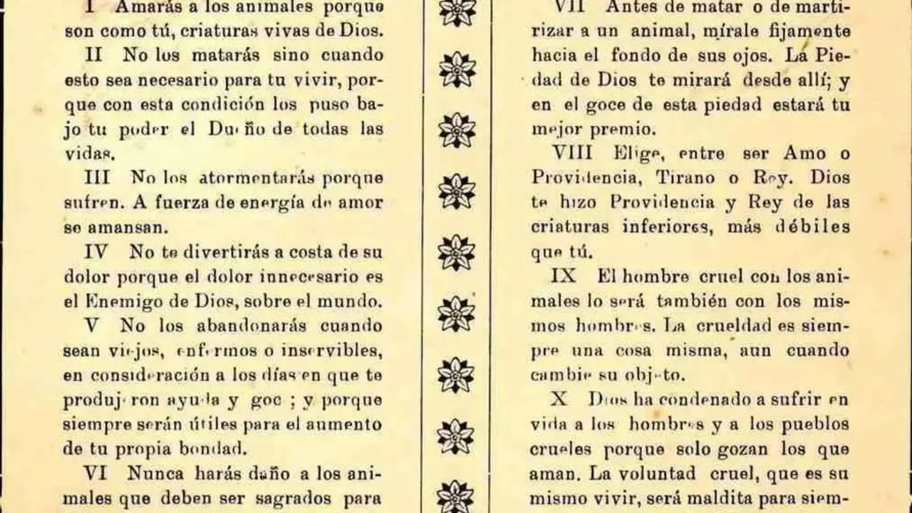 Los diez mandamientos de los animales. - CM