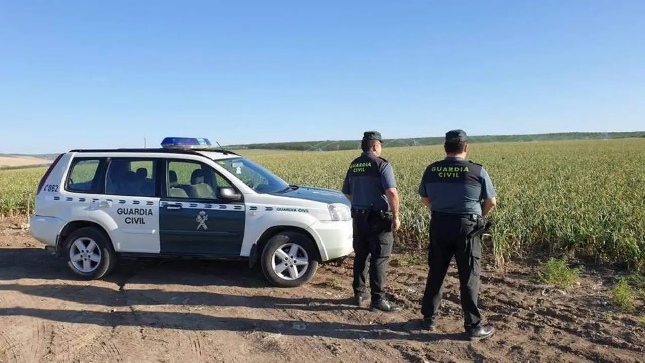 Dos agentes de la Guardia Civil realizando tareas de vigilancia. - 