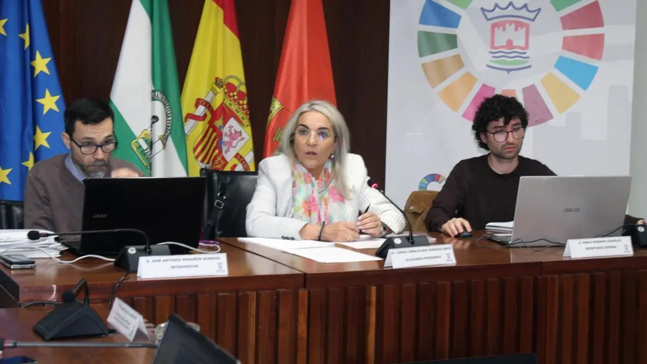 La alcaldesa de Cartaya, en un momento del Pleno - VCO