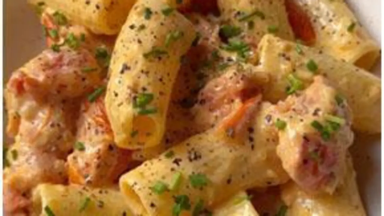 Pasta con tomates cherrys y queso ricota. - 