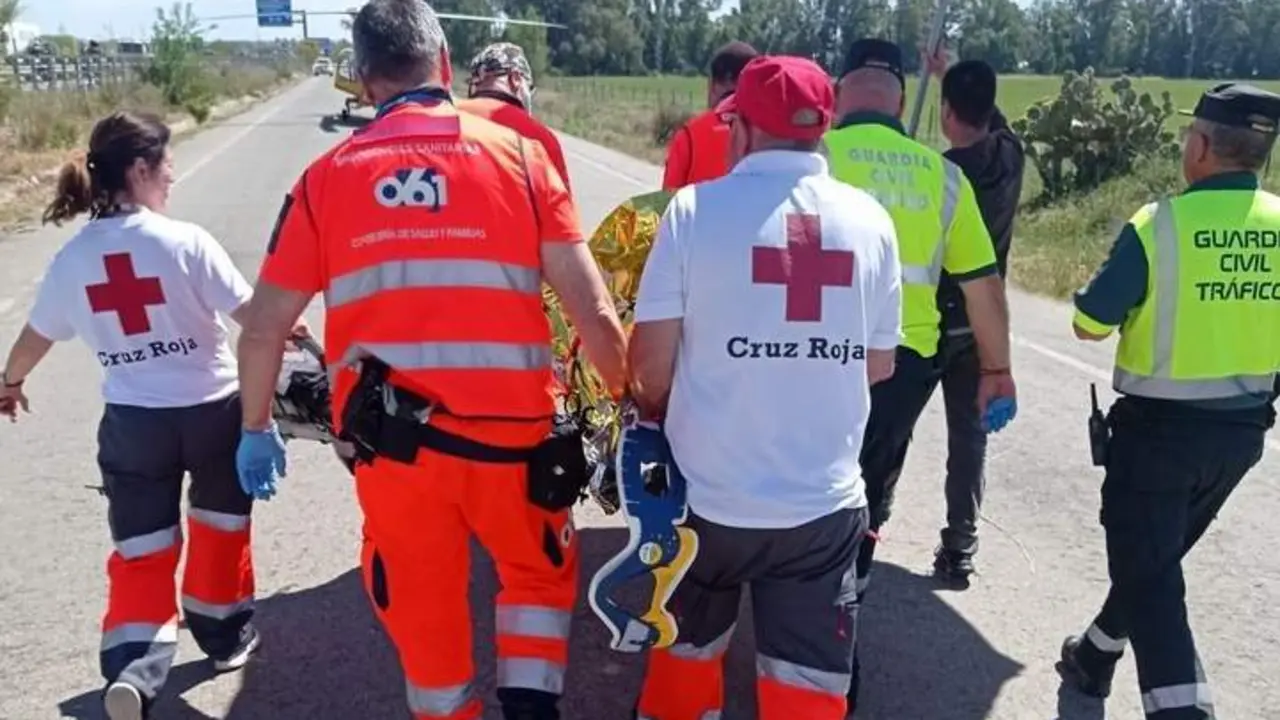 Imagen de uno de los atendidos por accidente en Jerez. - Junta