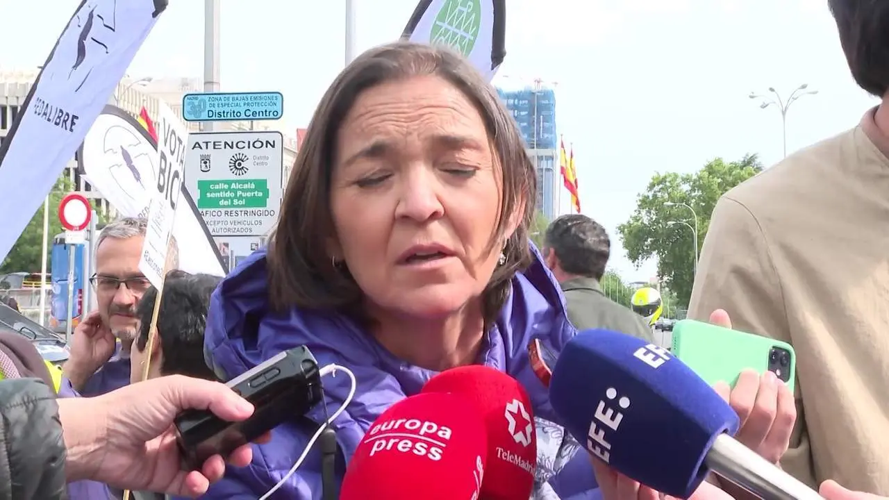 Reyes Maroto pide coherencia al PP por criticar la lona de Podemos
