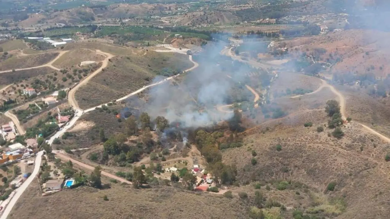 Fuego declarado en un paraje de Mijas - INFOCA