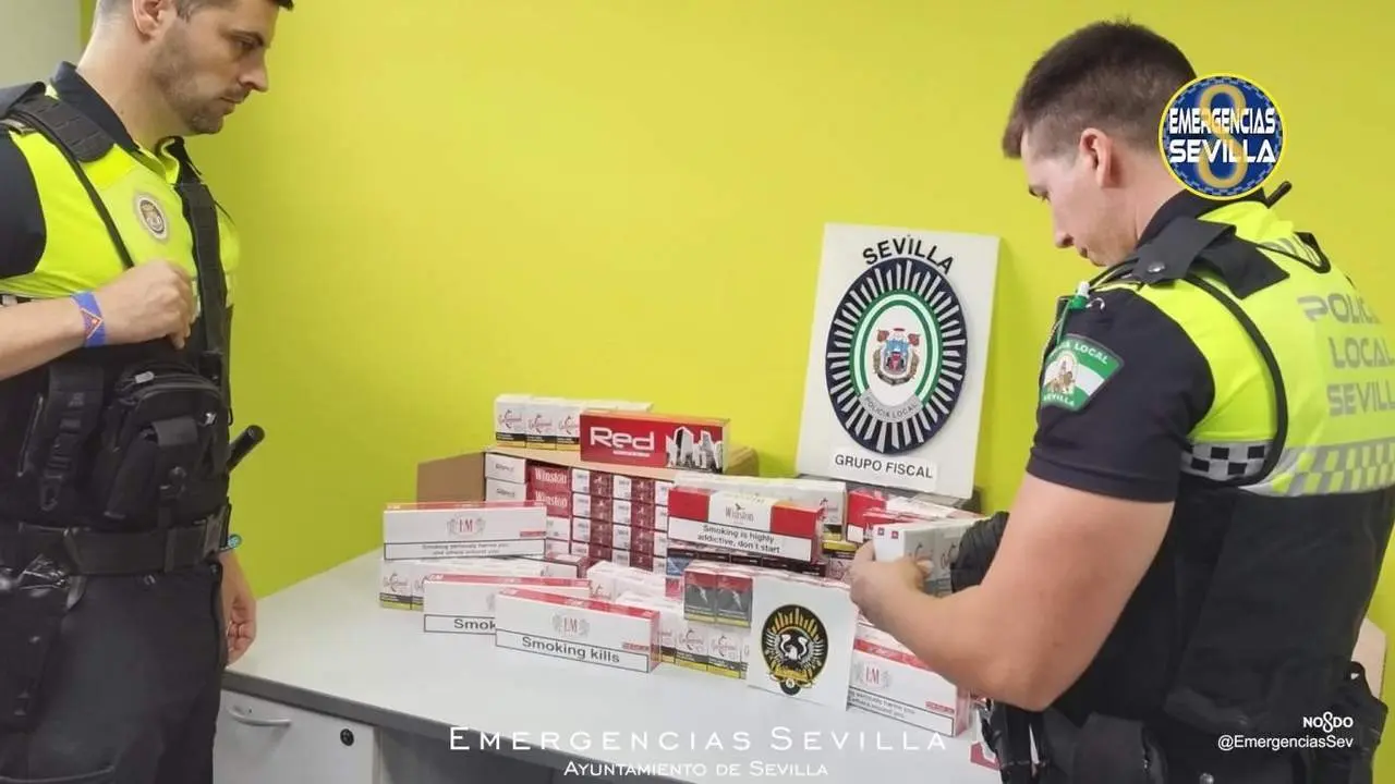 Im&aacute;genes del tabaco de contrabando intervenido.  - EMERGENCIAS SEVILLA