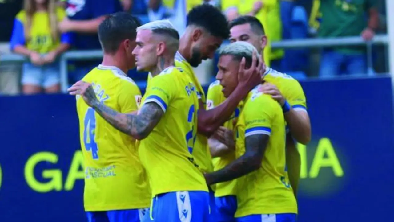 El cadista Darwin Machis, celebrando un gol ante el Villarreal. - TREKANT MEDIA