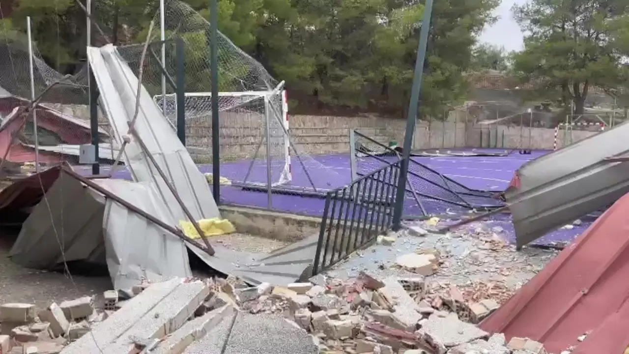 As&iacute; ha quedado el Instituto Fuente de la Pe&ntilde;a tras el temporal