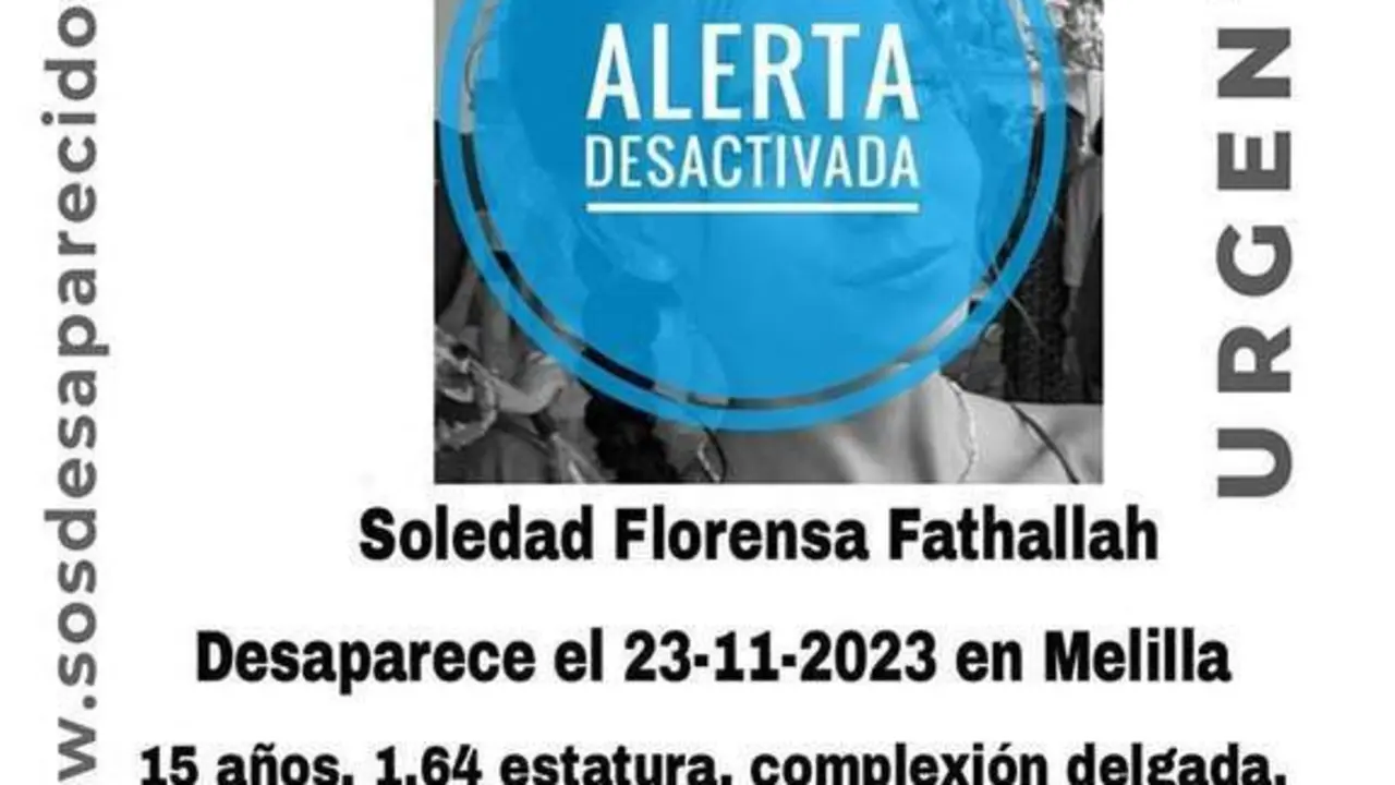 B&uacute;squeda desactivada. - SOS Desaparecidos