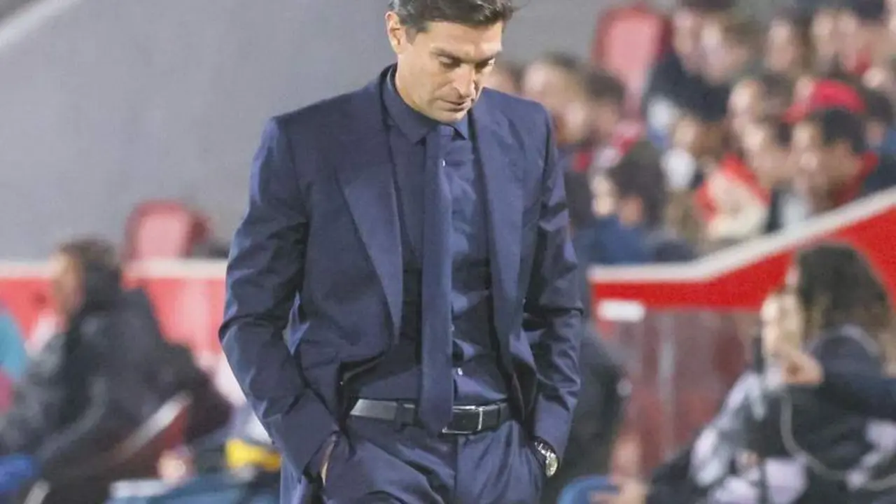 El t&eacute;cnico sevillista, Diego Alonso, en el partido contra el Mallorca. - efe