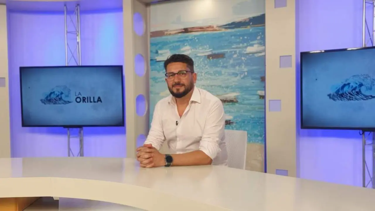Jorge Rodr&iacute;guez, l&iacute;der de IU en C&aacute;diz, en 7TV. - Mar&iacute;a Palacios