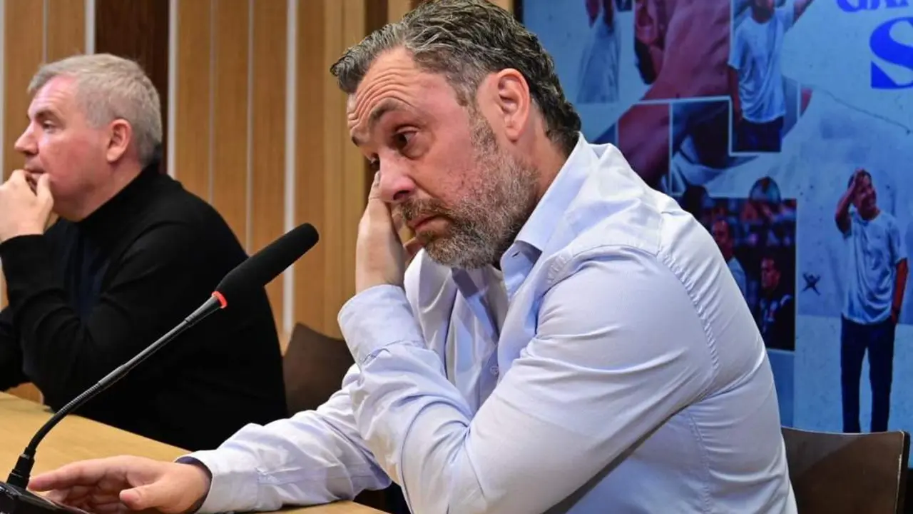 Sergio Gonz&aacute;lez, en su despedida como entrenador del C&aacute;diz. - Eulogio Garc&iacute;a