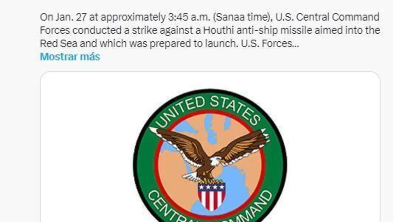 Publicaci&oacute;n en redes. - X @CENTCOM