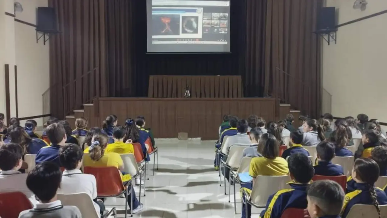 Alumnado del Liceo en la videollamada. - A.I.