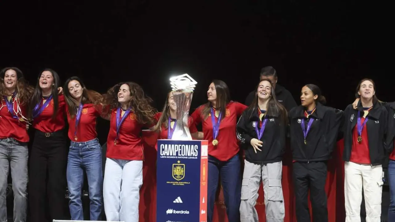 Espa&ntilde;a celebra su t&iacute;tulo de la Liga de Naciones. - EFE