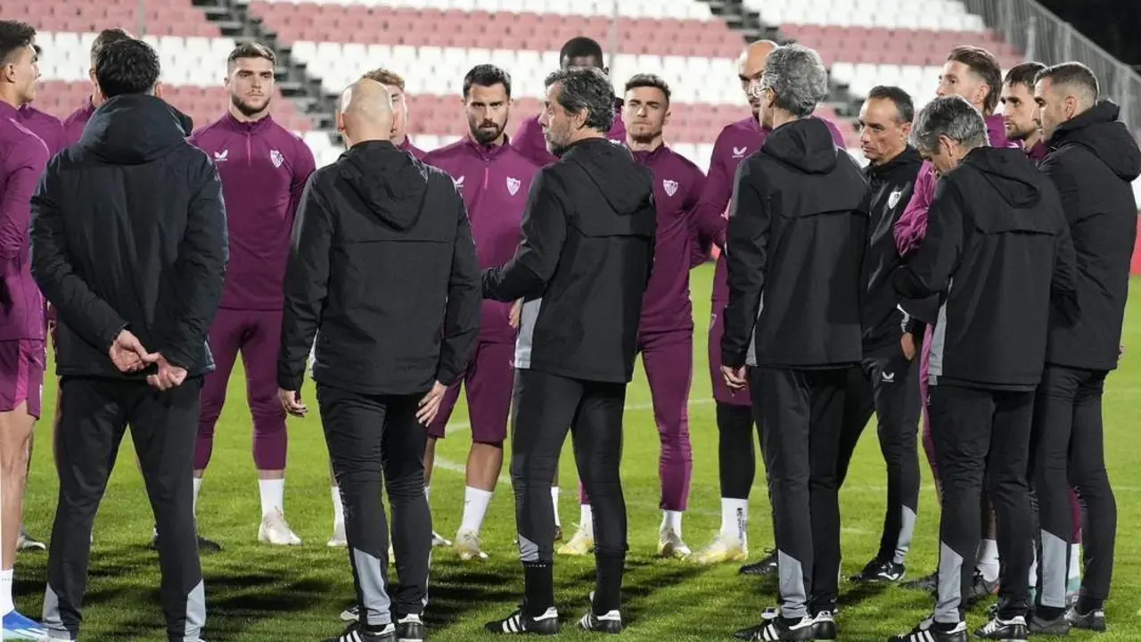 Imagen del entrenamiento del Sevilla.  - sfc