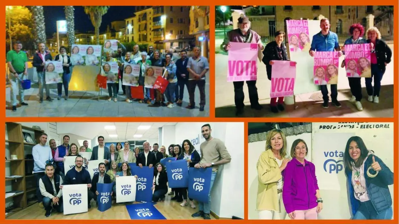 Algunas im&aacute;genes de la pegada de carteles.  - 