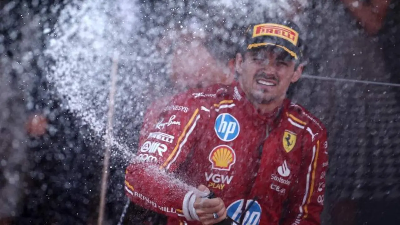 Leclerc celebra su victoria. - EFE