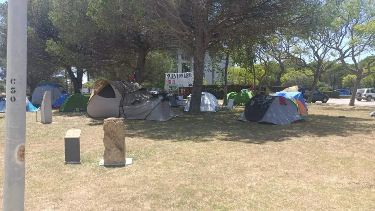 Acampada por Palestina en el Campus de Puerto Real. - VIVA