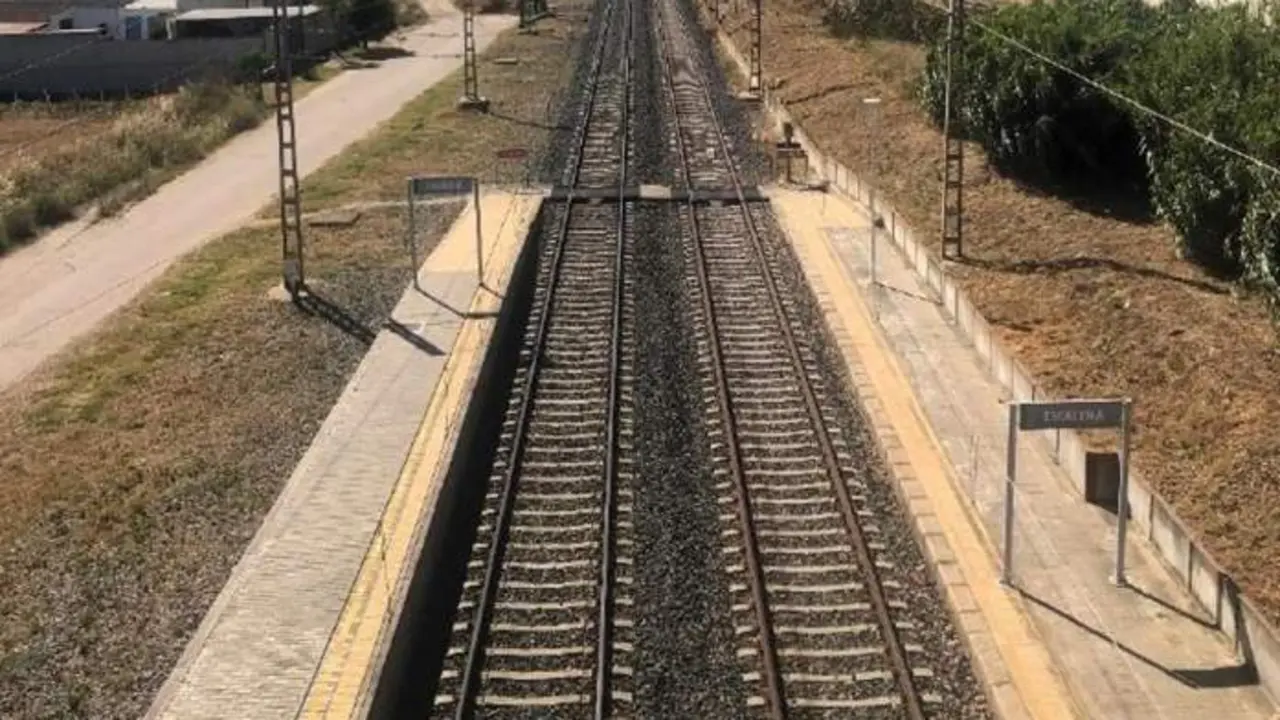 Andenes de la estaci&oacute;n de Escacena. - Adif