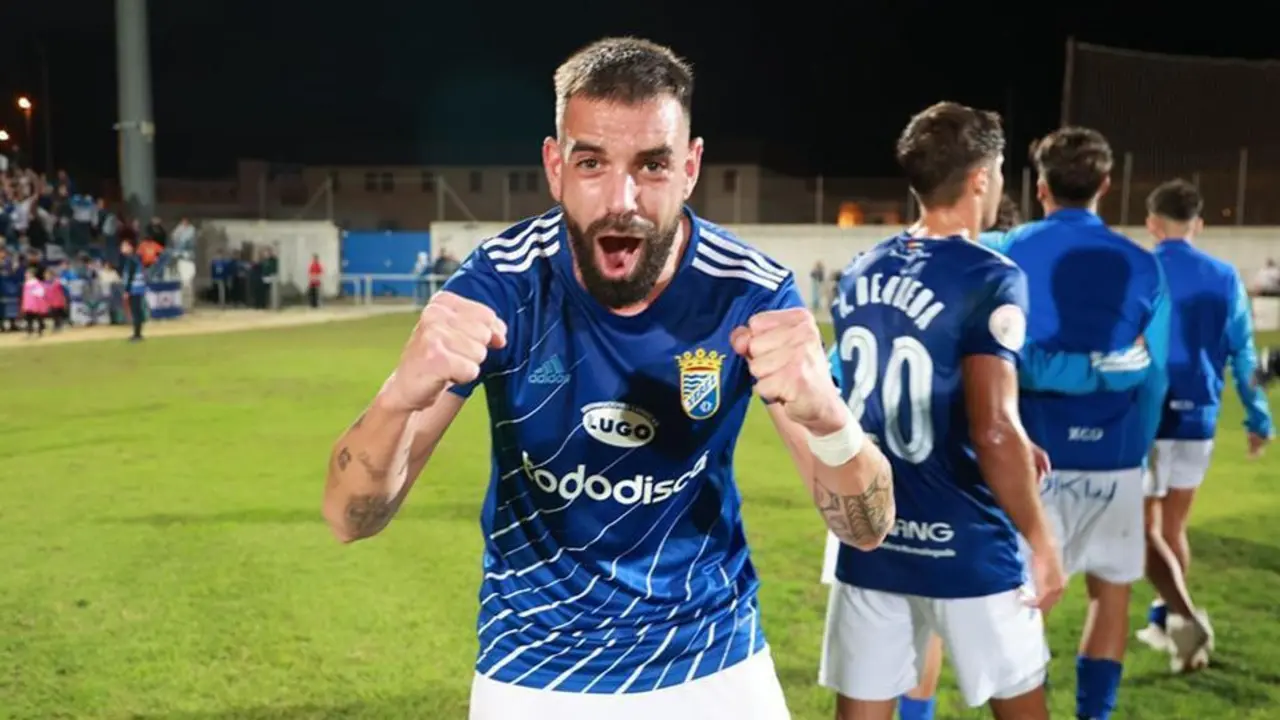 Juan Delgado, celebrando un gol este a&ntilde;o. - Xerez CD/Cristo Garc&iacute;a
