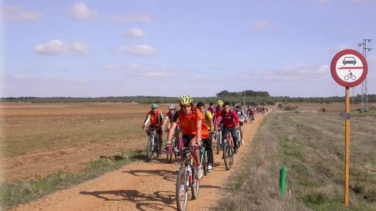 Ciclistas en el Corredor Verde Metropolitano. - Ayuntamiento Coria del R&iacute;o.