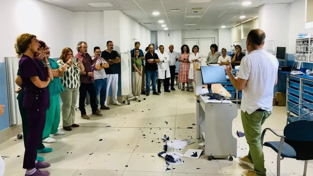 Simulacro sobre agresiones en el Hospital de Puerto Real. - VIVA
