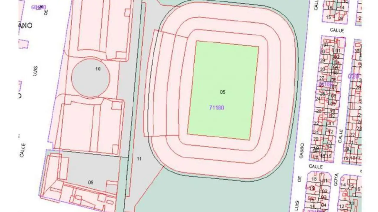 Planta del estadio. - Catastro