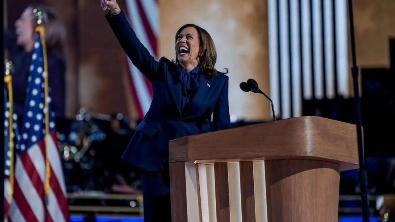 Harris, durante la Convenci&oacute;n. - EFE