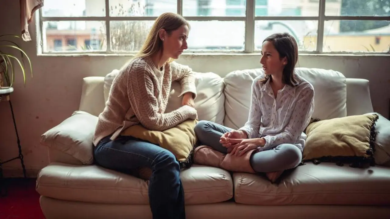 Madre e hija mantienen una conversaci&oacute;n. | IMQ.