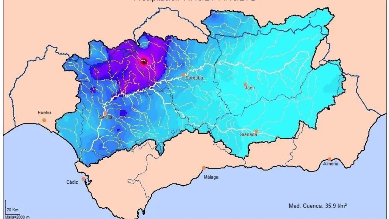 Mapa de precipitaciones. - CHG