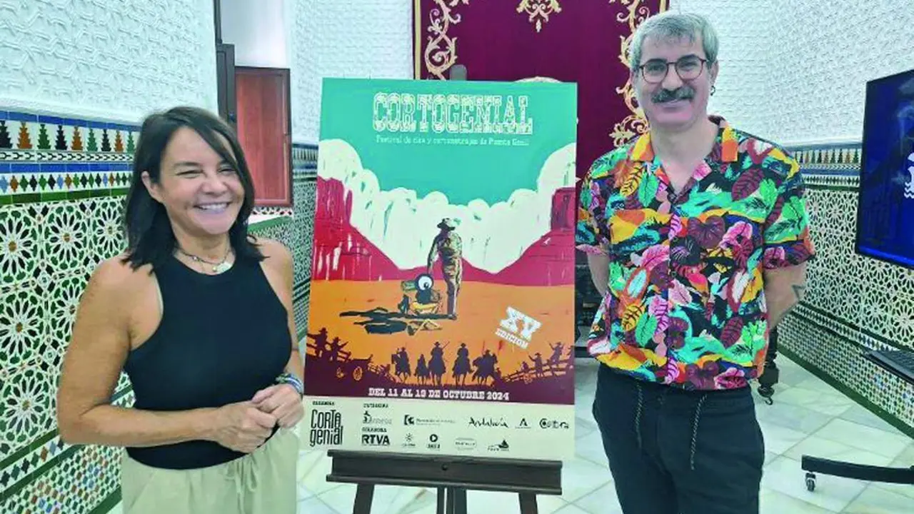 Mar&iacute;a Delgado, concejala de Cultura; y Mois&eacute;s Bedmar, organizador. - 
