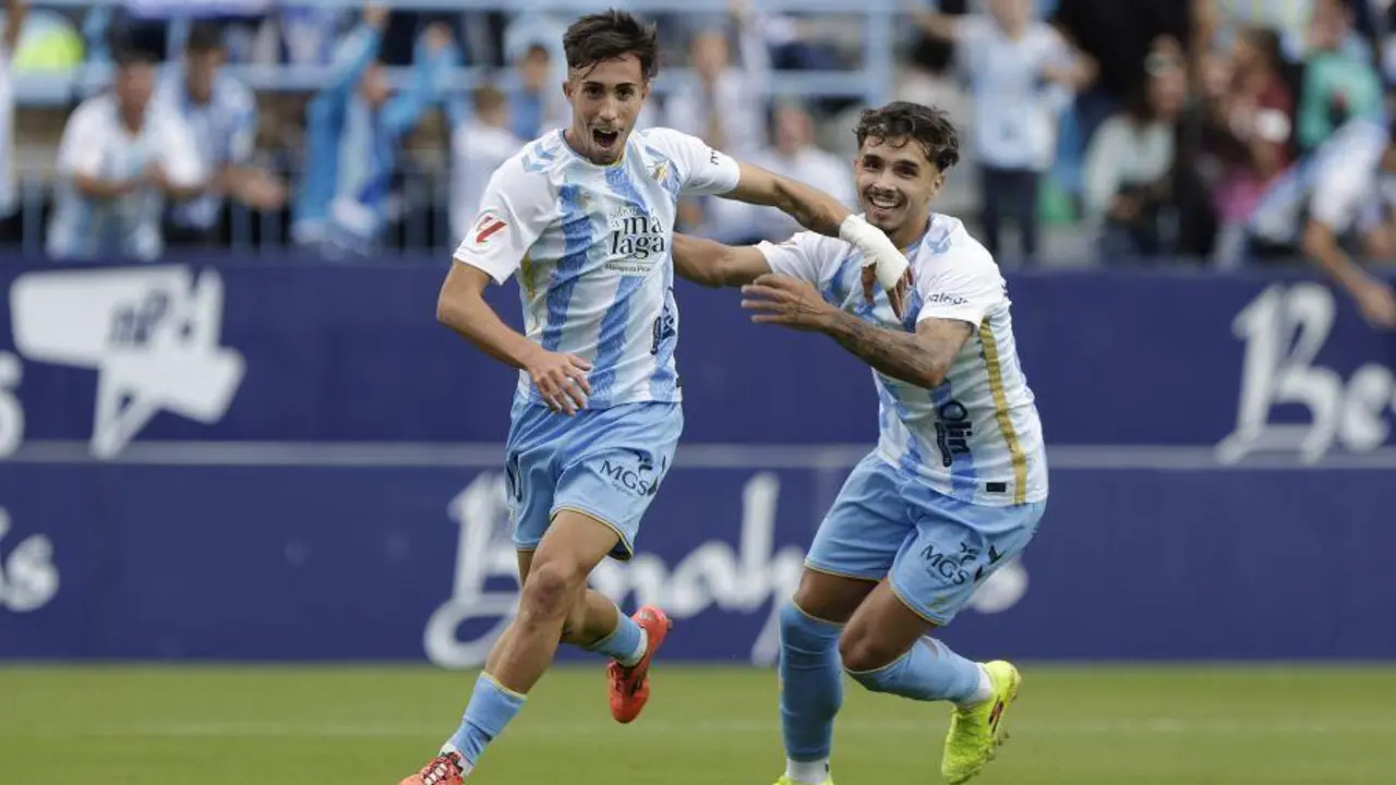 David Larrubia, celebrando su gol ante el Eibar. - LALIGA