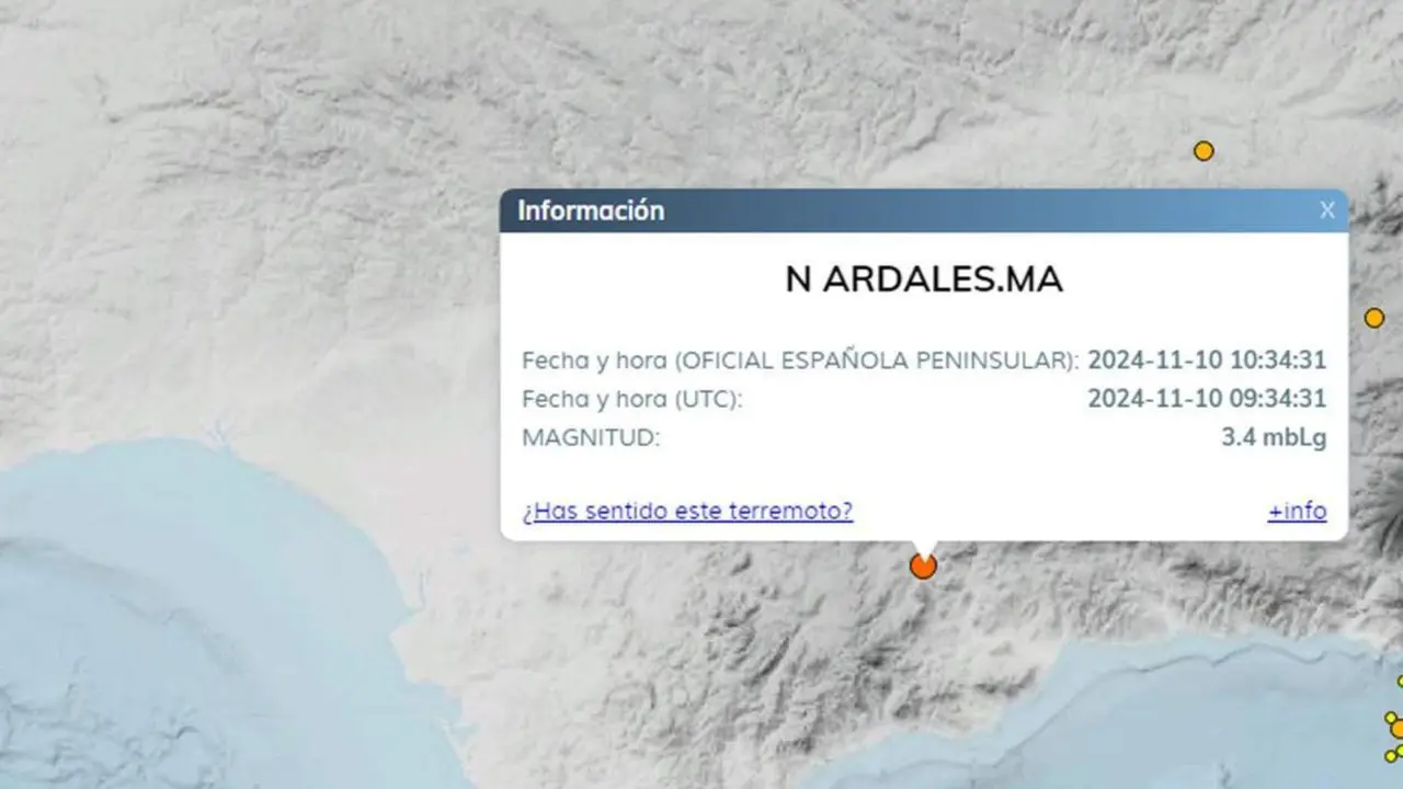 Mapa del temblor de tierra. - IGM