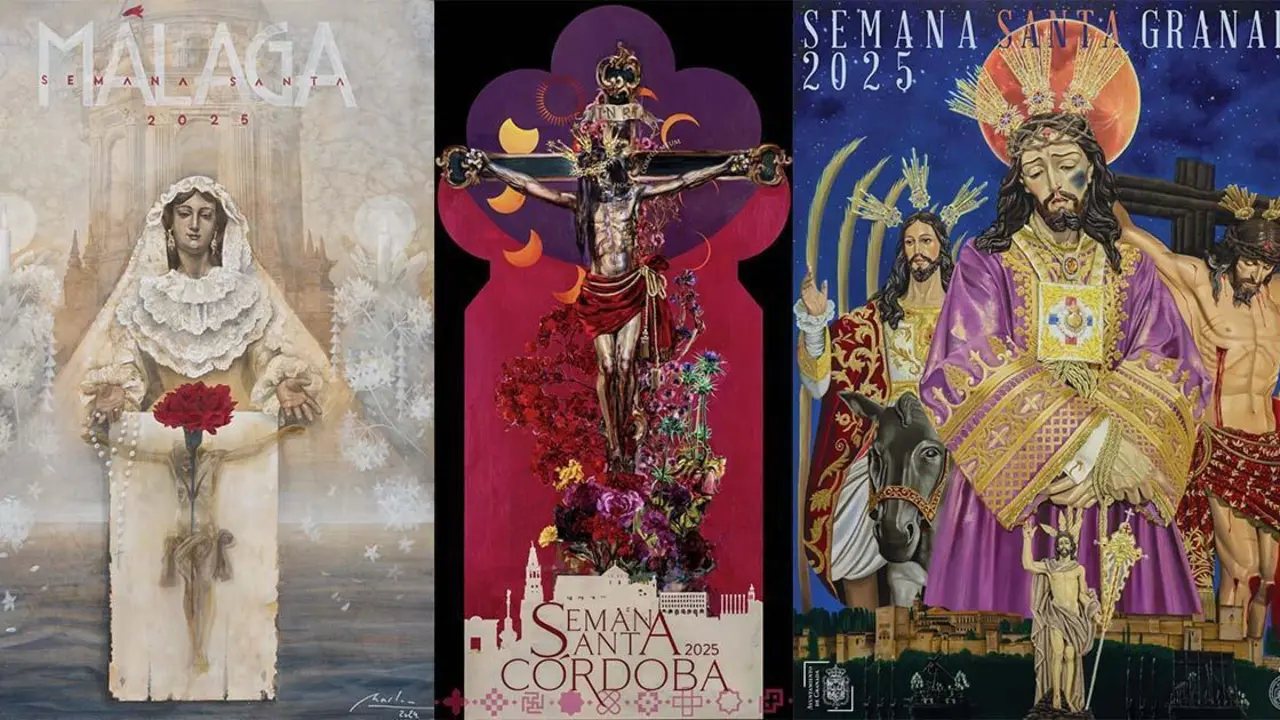 Carteles de la Semana Santa 2025 de M&aacute;laga, C&oacute;rdoba y Granada - 
