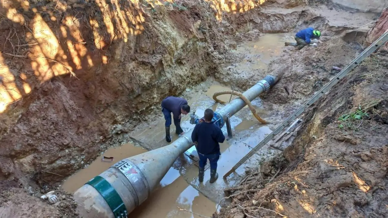 La tuber&iacute;a que ha sido reparada por el Consorcio - Cedida