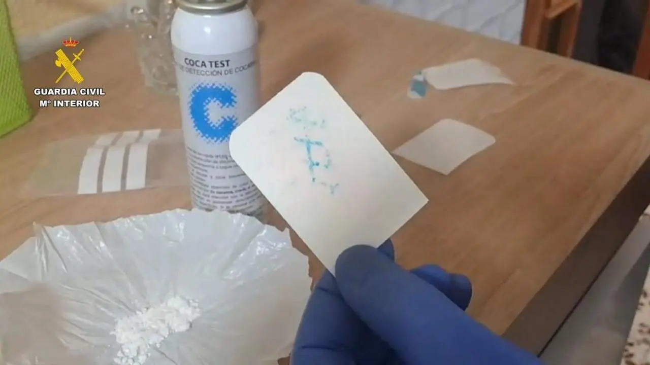 Prueba de parte de la droga intervenida - Guardia Civil Huelva
