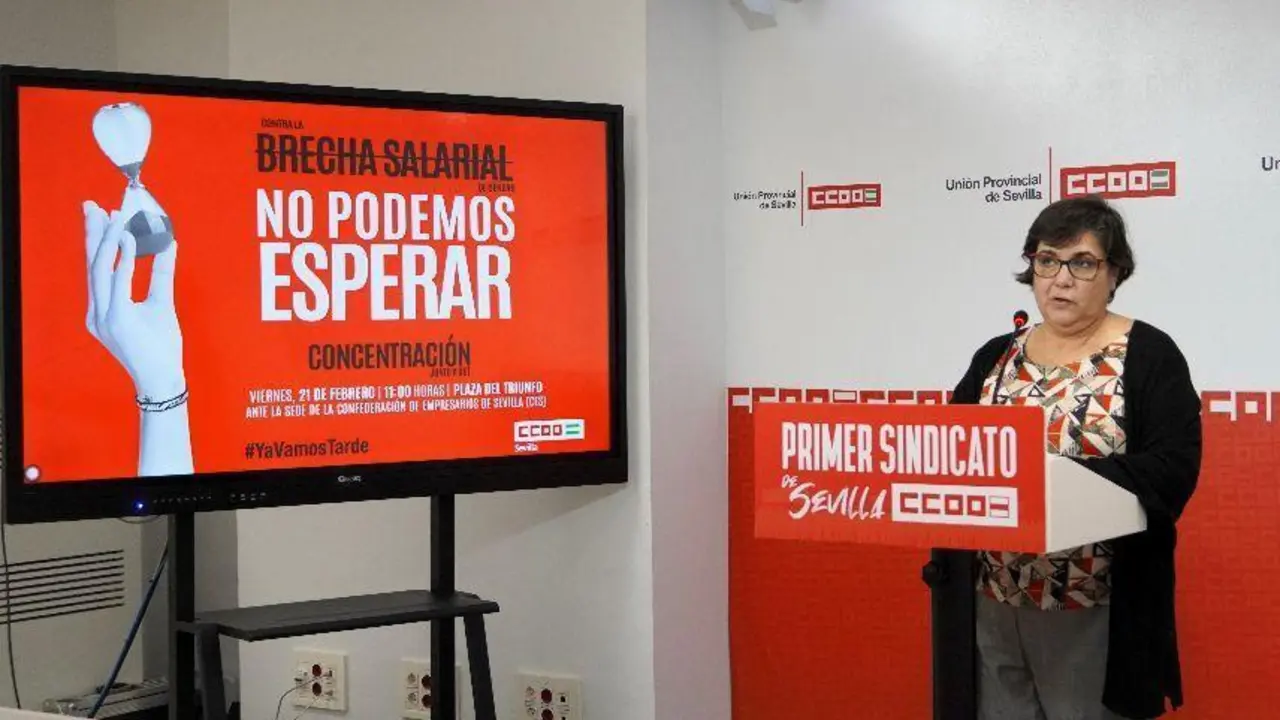 Pepa Bermudo, secretaria de Mujer e Igualdad explica el informe - CCOO