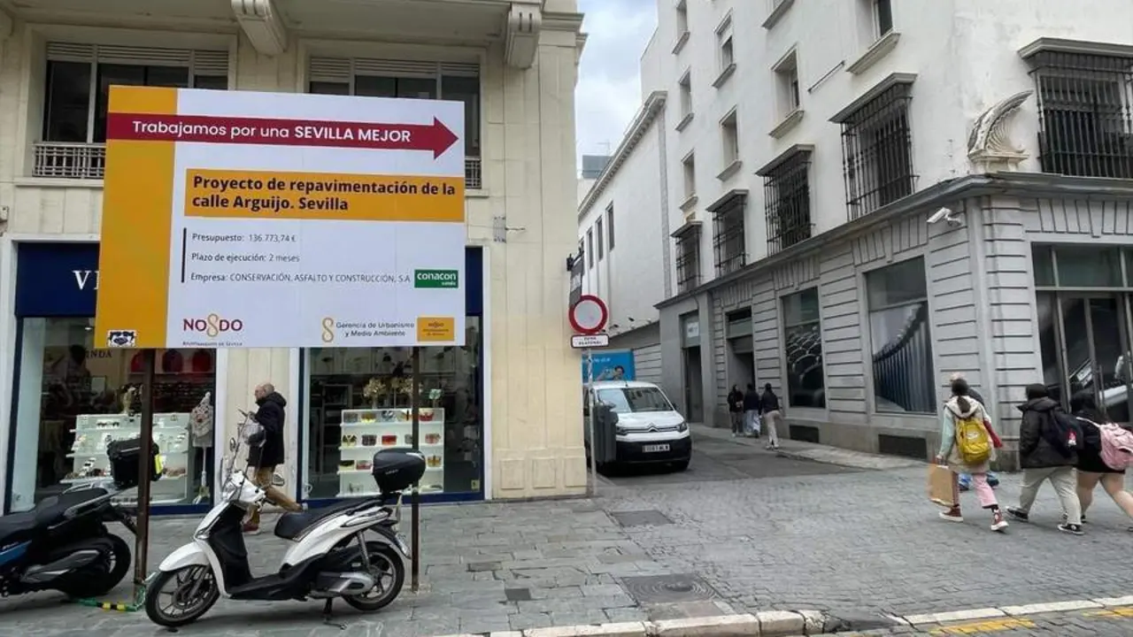 Inicio de las obras en la calle Arguijo - AYTO SEVILLA