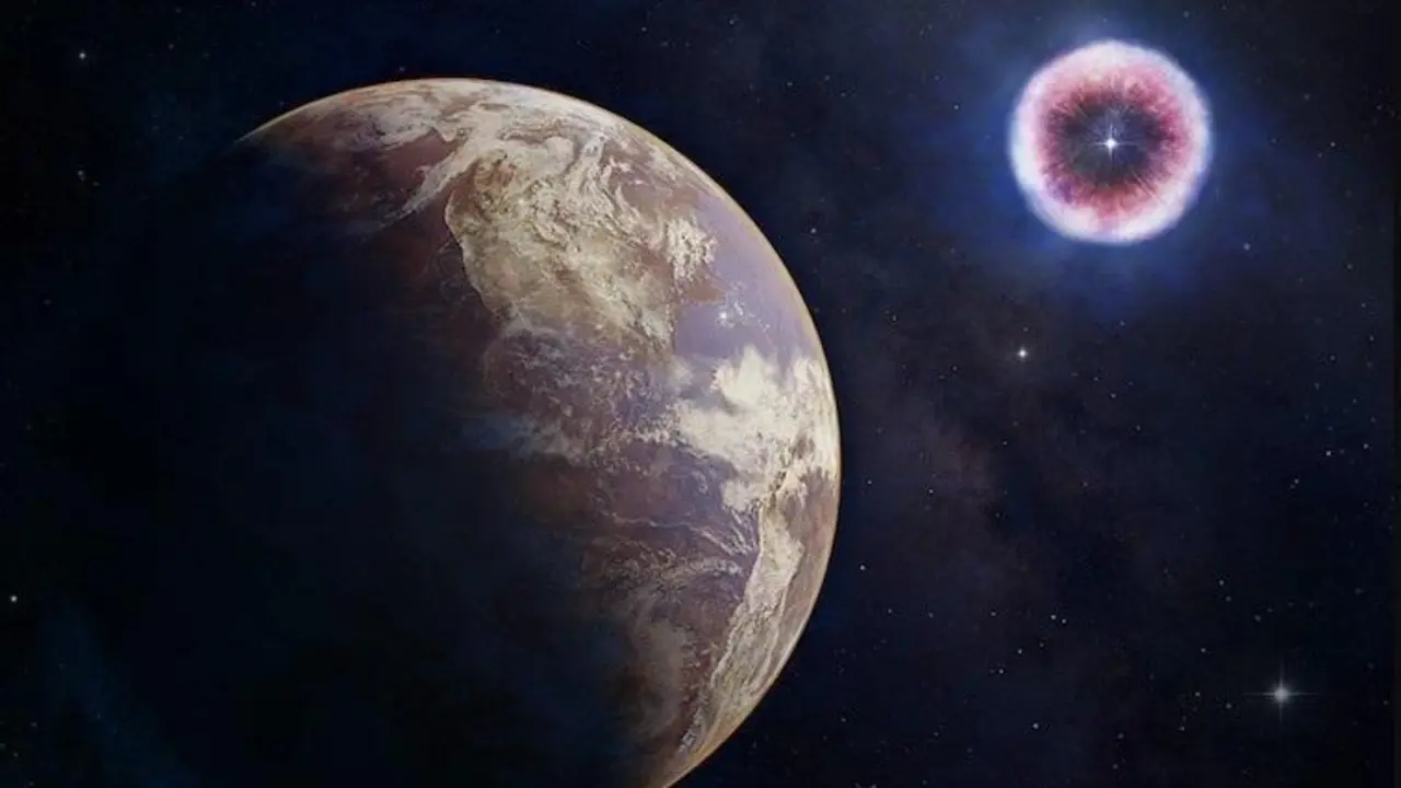Ilustraci&oacute;n de una onda expansiva de rayos supernova. - EP