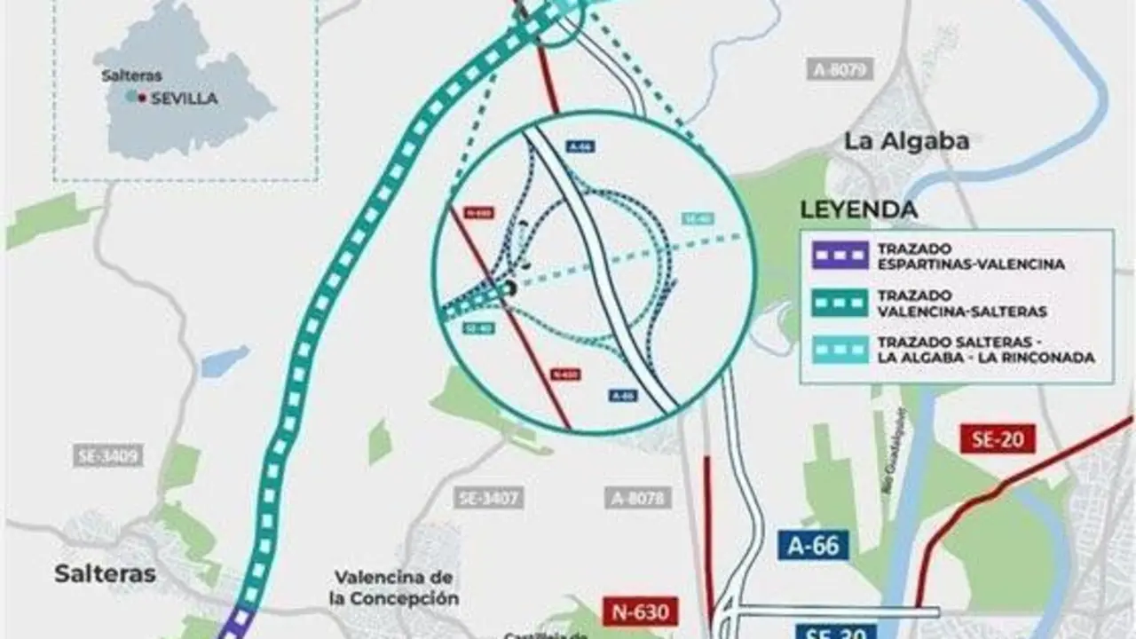 Plano con el tramo de la SE-40 objeto de la licitaci&oacute;n. - GOBIERNO