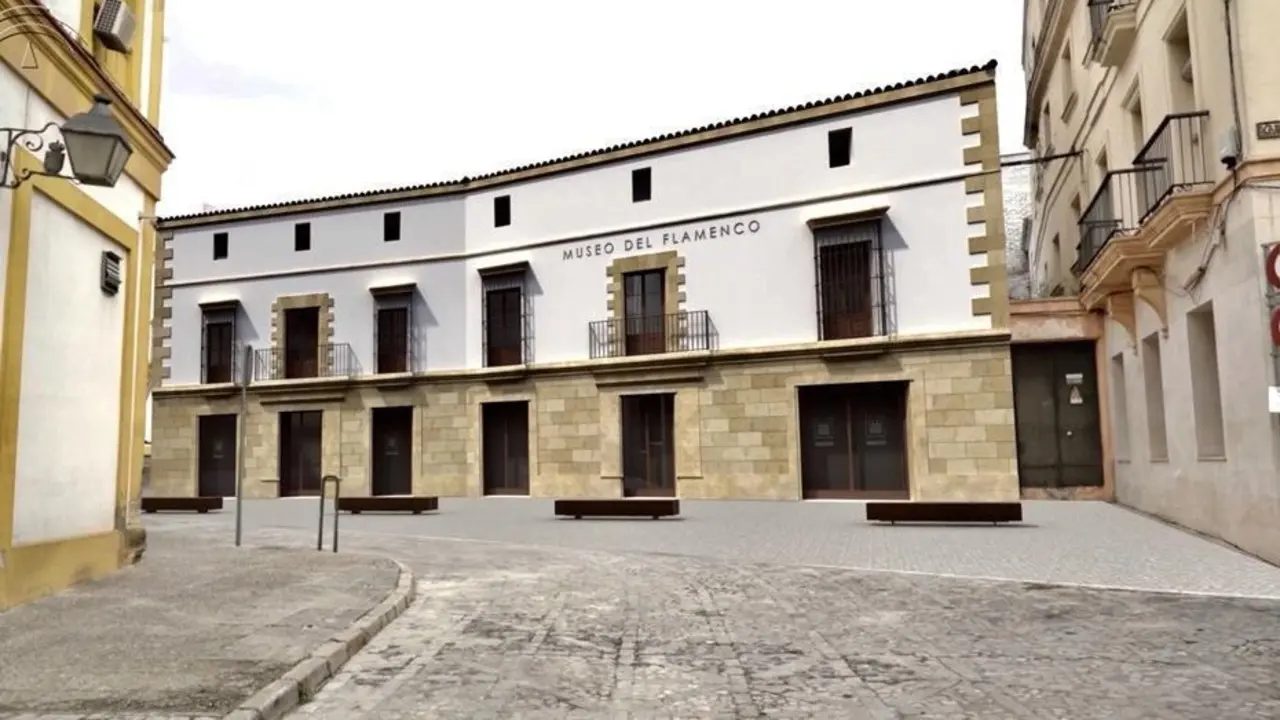 Recreaci&oacute;n virtual de la fachada del Museo del Flamenco, cuyas obras se retomar&aacute;n en los pr&oacute;ximos meses. | Viva Jerez.