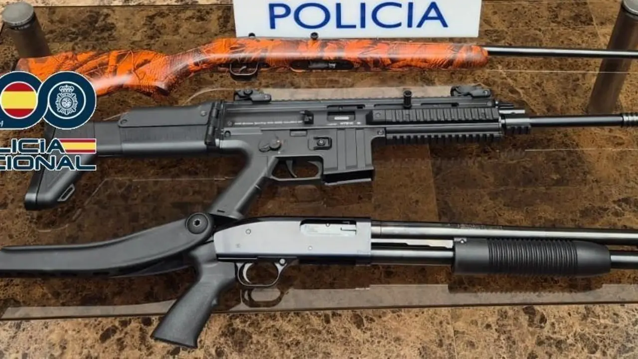 Armas intervenidas en una operaci&oacute;n policial en M&aacute;laga. - POLIC&Iacute;A