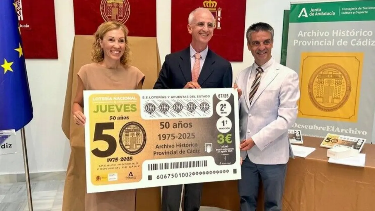 Presentaci&oacute;n del d&eacute;cimo de la Loter&iacute;a Nacional dedicado al Archivo Hist&oacute;rico Provincial de C&aacute;diz. | Junta de Andaluc&iacute;a.