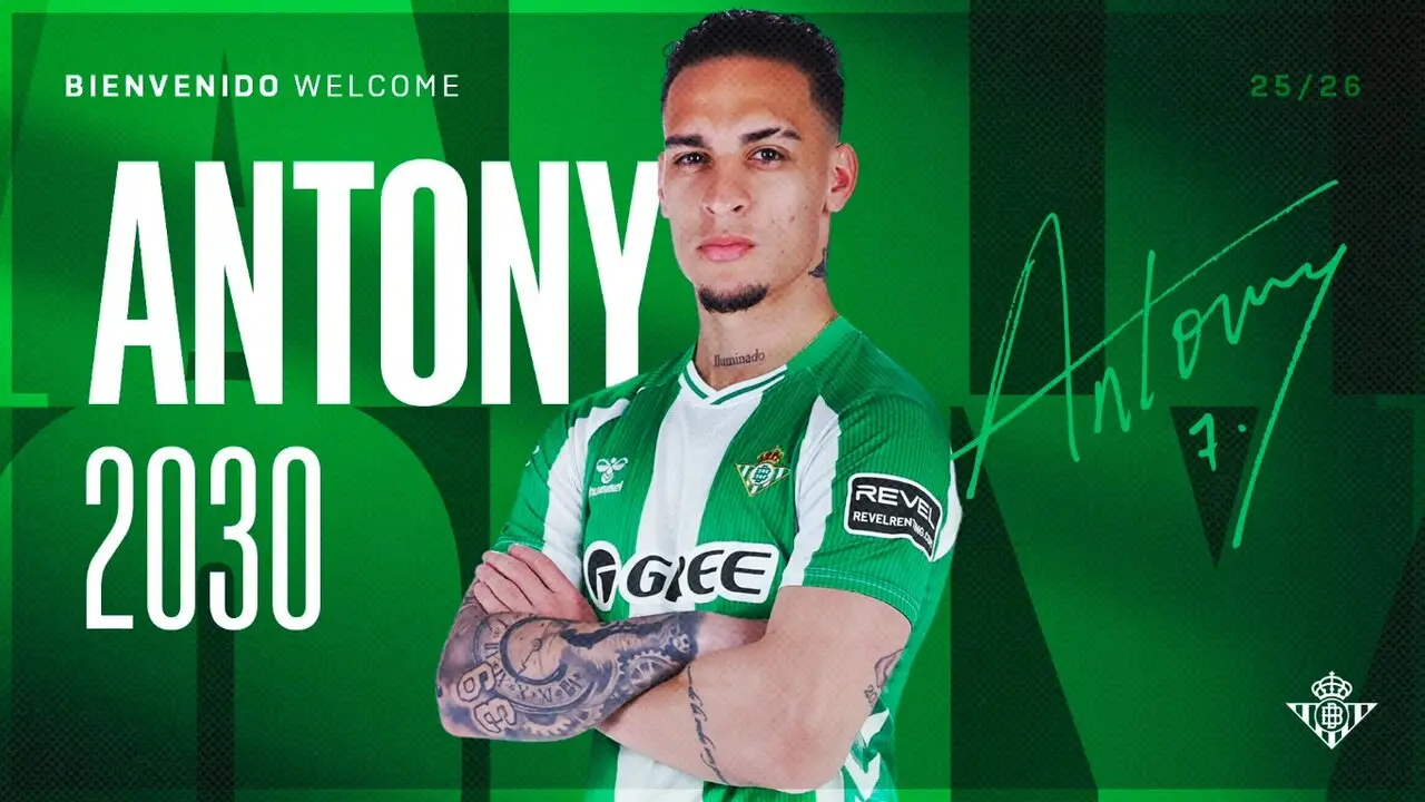 El Real Betis anuncia oficialmente a Antony hasta 2030.| RBB.