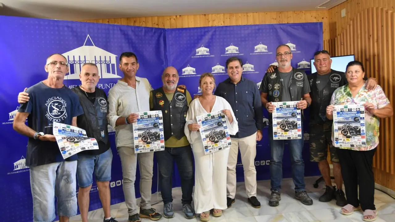 ran fiesta motera del XV aniversario de &lsquo;Los Camaleones&rsquo; Moto Group en Punta. | Ayuntamiento Punta Umbr&iacute;a