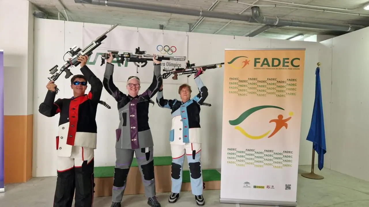Representantes jiennenses en el Campeonato de Andaluc&iacute;a de Tiro Ol&iacute;mpico para ciegos.