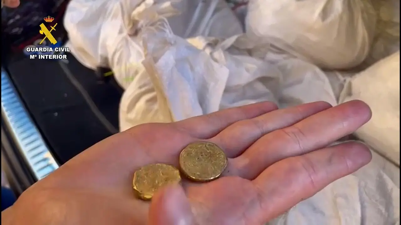 Monedas falsas intervenidas en Roquetas de Mar. | Europa Press.