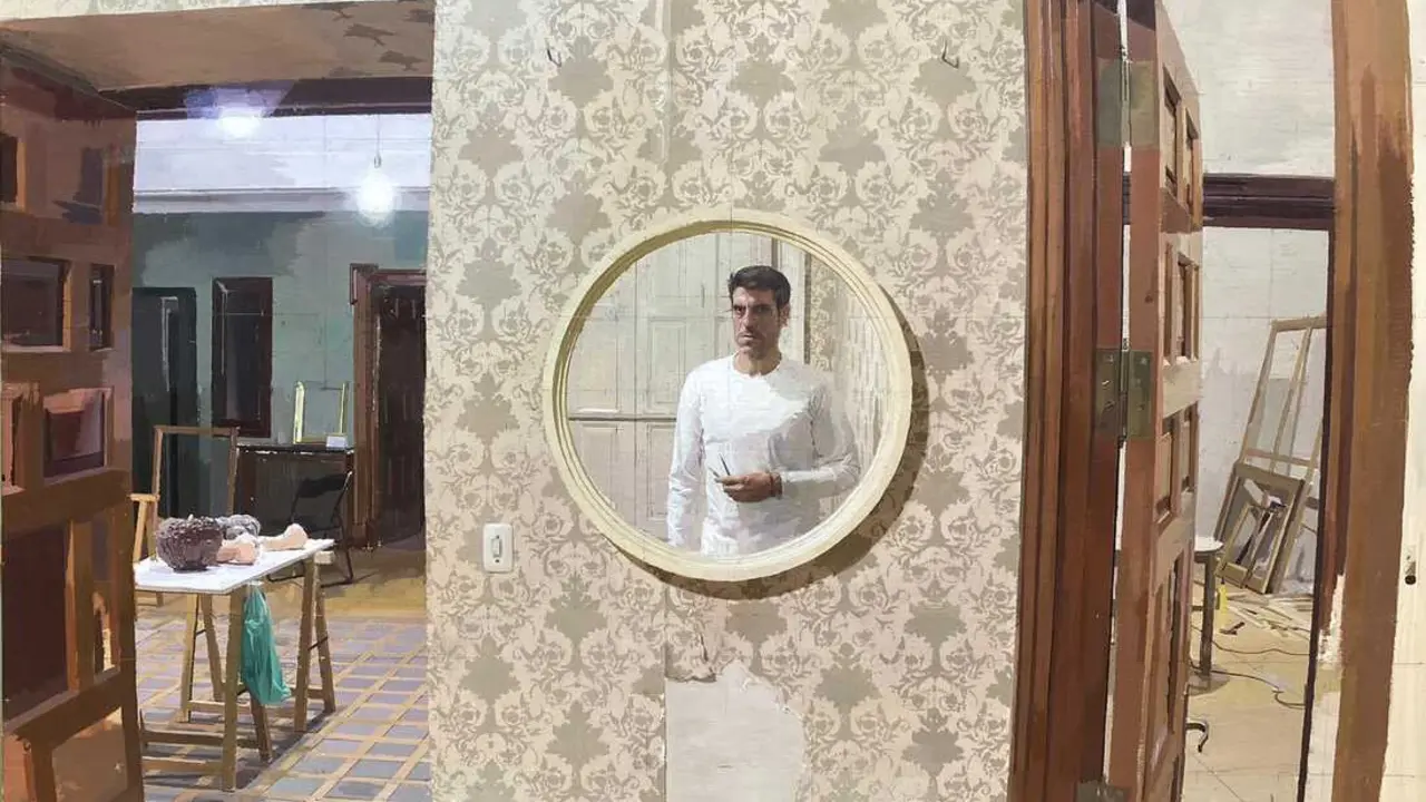 'Autorretrato en el estudio', de Eduardo Mill&aacute;n.